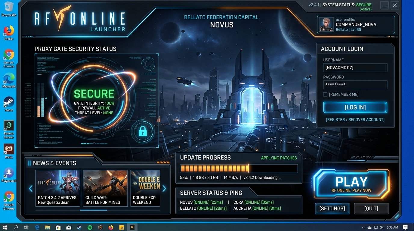 RF Online Smart Launcher Mockup